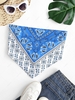 Strapless Bohemian Paisley Print Bandana Top M Blue
