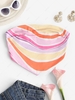 Strapless Colorful Striped Silky Bandana Top L