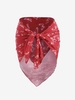 Strapless Silky Satin Butterfly Print Scarf Top Red