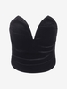Strapless V Wired Velvet Ruched Top Xs Black