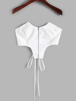 Strapless Zip Up Lace-up Midriff Flossing Napkin Top Xs White