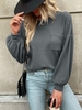 Strappy Back Honeycomb Textured Front Pocket Knitwear Xl Dark gray