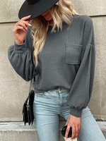 Strappy Back Honeycomb Textured Front Pocket Knitwear Xl Dark gray