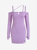Strappy Cut Out O-ring Slinky Mini Dress S Light purple
