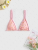 Strappy Floral Bikini Top M Light pink