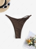 Strappy High Leg Bikini Bottom M Deep coffee