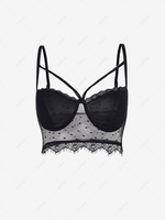 Strappy Lace Bralette Top L Black