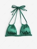 Strappy Silky Bikini Top M Deep green