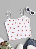 Strawberry Print Cropped Camisole S White