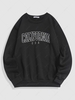 Streetwear California Contrasting Letter Fleece-lined Crewneck Vintage Sweatshirt 2xl Black
