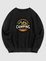 Streetwear Camping Mountain Graphic Sweatshirt Xl Black