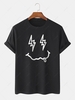 Streetwear Cartoon Face Printed Funny T-shirt S Black