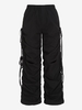 Streetwear Cinched Cutout Ruched Pants S Black