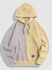 Streetwear Colorblock Two Tone Polar Faux Fur Fleece Hoodie S Light coffee