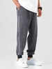 Streetwear Dots Decor Drawstring Jogger Pants L Slate gray