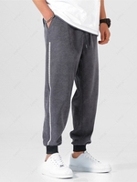 Streetwear Dots Decor Drawstring Jogger Pants S Slate gray