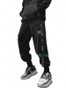 Streetwear Drawstring Applique Detail Contrast Cargo Techwear Pants L Deep green