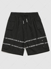 Streetwear Drawstring Letter Print Cargo Shorts 2xl Black