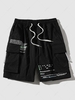 Streetwear Drawstring Letter Print Pocket Cargo Shorts 3xl Black