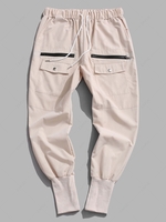 Streetwear Drawstring Zipper Detail Cargo Pants 2xl Light yellow