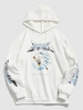 Streetwear Fleece-lined Enjoying Flying Graphic Hoodie S White