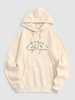 Streetwear Fleece-lined Letter Graphic Print Vintage Hoodie 2xl Light yellow