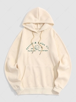 Streetwear Fleece-lined Letter Graphic Print Vintage Hoodie 2xl Light yellow