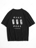 Streetwear Help Me Mobile Phone Chinese Graphic T-shirt S Black