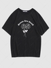 Streetwear Letter Rose Flower Print Graphic T-shirt 2xl Black