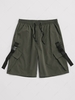 Streetwear Multi-Pocket Strap Drawstring Cargo Shorts 3xl Army green