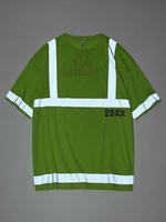 Streetwear Reflective Panel Letter Print Short Sleeve T-shirt 2xl Green