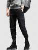 Streetwear Solid Color Multi Pocket Jogger Cargo Pants L Black