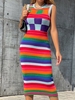 Stripes Colorblock Tank Sweater Dress M Multi a