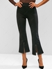Studded Slit Hem Pull On Flare Pants Xl Black
