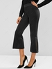 Studded Slit Pull On Flare Pants M Black