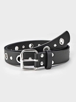 Style Punk Grommet Decor Square Buckle Belt