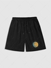Sun And Moon Graphic Drawstring Shorts S Black