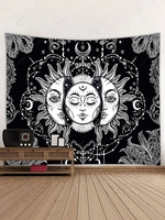 Sun and Star Moon Print Tapestry