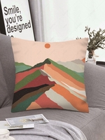 Sun Desert Pattern Short Plush Pillowcase