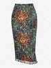 Sun Mesh Overlay Slinky Midi Skirt M