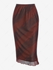Sun Mesh Overlay Slinky Midi Skirt M Multi c