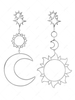 Sun Moon Hollow Dangle Earrings