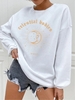 Sun Moon Star Graphic Pullover Sweatshirt Xxl White