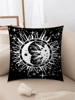 Sun Moon Star Pattern Plush Pillowcase