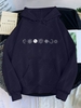 Sun Moon Star Print Drop Shoulder Thermal Lined Hoodie Xl Deep blue