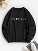 Sun Moon Star Print Pullover Sweatshirt Xxl Black