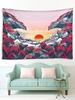 Sun Sea Waves Pattern Wall Hanging Tapestry