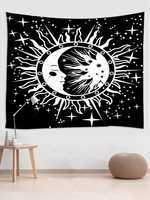Sun Star and Moon Pattern Tapestry