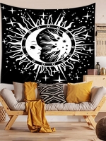 Sun Star and Moon Pattern Tapestry