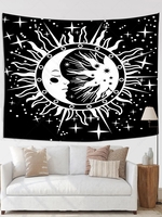Sun Star and Moon Pattern Tapestry